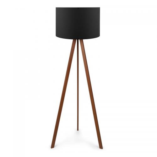 Φωτιστικό δαπέδου Rosling Megapap Mdf/ύφασμα Pvc χρωμα καρυδί/μαύρο 38x21x140εκ.