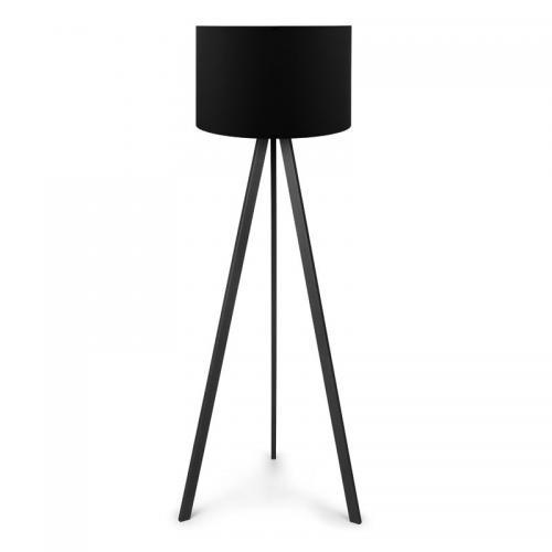 Φωτιστικό δαπέδου Rosling Megapap Mdf/ύφασμα Pvc χρώμα μαύρο 38x21x140εκ.