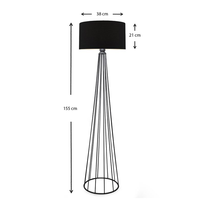 Φωτιστικό δαπέδου Faraday Megapap μέταλλο/ύφασμα χρώμα μαύρο 38x21x155εκ. Φωτιστικό δαπέδου Faraday Megapap μέταλλο/ύφασμα χρώμα μαύρο 38x21x155εκ.