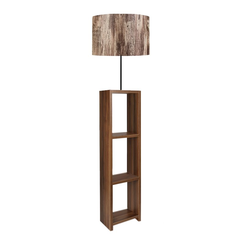 Φωτιστικό δαπέδου Launo Megapap υφασμάτινο Pvc/MDF χρώμα καφέ/καρυδί 38x38x150εκ. Φωτιστικό δαπέδου Launo Megapap υφασμάτινο Pvc/MDF χρώμα καφέ/καρυδί 38x38x150εκ.
