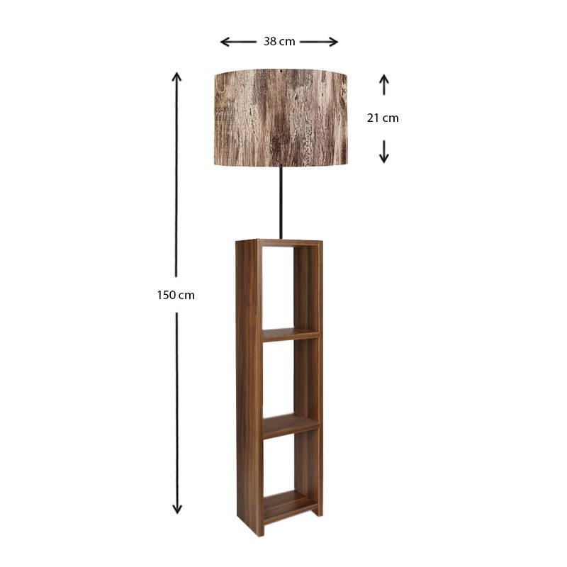 Φωτιστικό δαπέδου Launo Megapap υφασμάτινο Pvc/MDF χρώμα καφέ/καρυδί 38x38x150εκ. Φωτιστικό δαπέδου Launo Megapap υφασμάτινο Pvc/MDF χρώμα καφέ/καρυδί 38x38x150εκ.