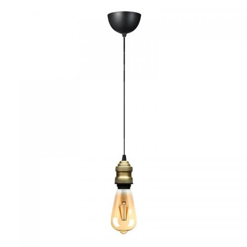 Φωτιστικό οροφής Rustic Megapap E27 μεταλλικό μονόφωτο χρώμα retro antique 100-120εκ.