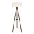 Φωτιστικό δαπέδου Thomas Megapap E27 Mdf/ύφασμα Pvc χρώμα καρυδί - κρεμ 38x38x135εκ.