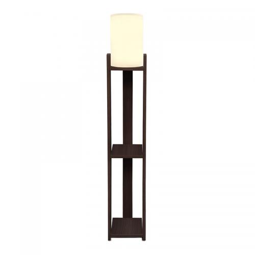 Φωτιστικό δαπέδου Verma I Megapap E27 Mdf/ύφασμα Pvc χρώμα wenge - κρεμ 18,5x18,5x142εκ.