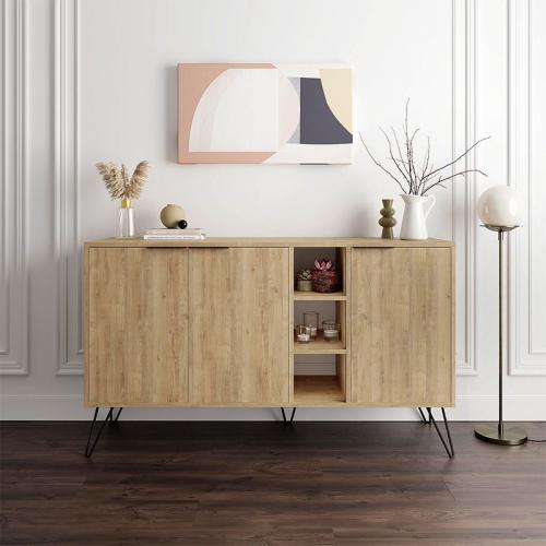 Μπουφές Clara Megapap χρώμα sapphire oak 142x35,6x83εκ.