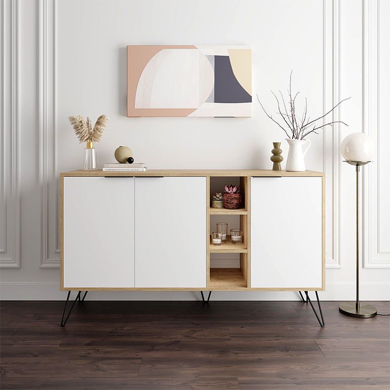Μπουφές Clara Megapap χρώμα sapphire oak - λευκό 142x35,6x83εκ. Μπουφές Clara Megapap χρώμα sapphire oak - λευκό 142x35,6x83εκ.