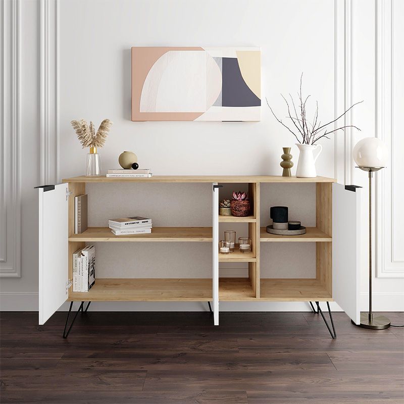 Μπουφές Clara Megapap χρώμα sapphire oak - λευκό 142x35,6x83εκ. Μπουφές Clara Megapap χρώμα sapphire oak - λευκό 142x35,6x83εκ.