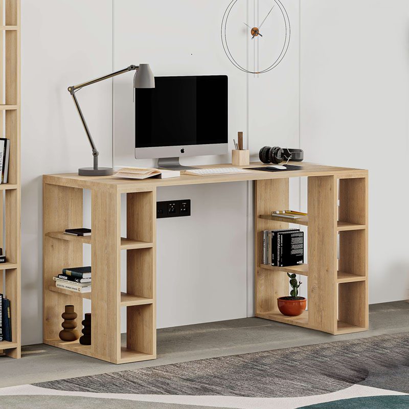Γραφείο εργασίας Colmar Megapap από μελαμίνη χρώμα sapphire oak 140x60x75εκ Γραφείο εργασίας Colmar Megapap από μελαμίνη χρώμα sapphire oak 140x60x75εκ