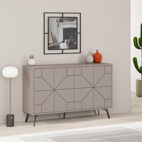 Μπουφές Dune Megapap χρώμα ανοιχτή μόκα 123x35x77,4εκ.