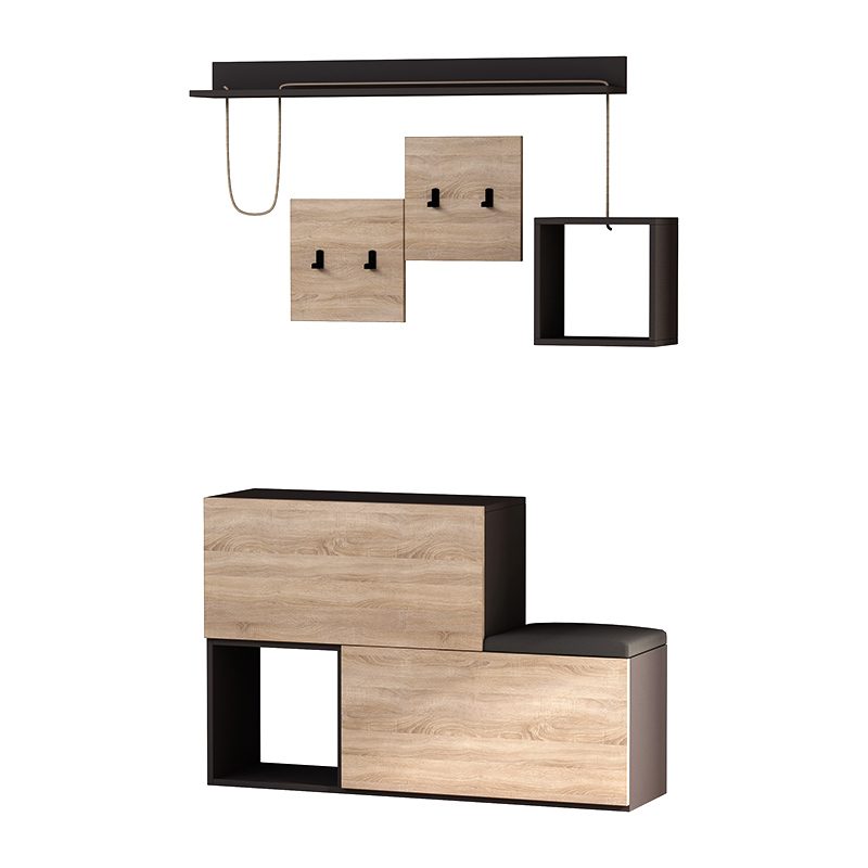 Έπιπλο εισόδου - παπουτσοθήκη Holdon Megapap sapphire oak/ανθρακί 120x36,5x87,5εκ.