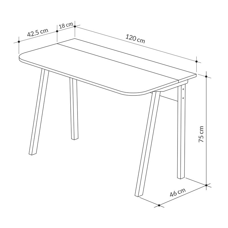 Γραφείο εργασίας Luton Megapap χρώμα φυσικό οξιάς 120x60x75εκ. Γραφείο εργασίας Luton Megapap χρώμα φυσικό οξιάς 120x60x75εκ.