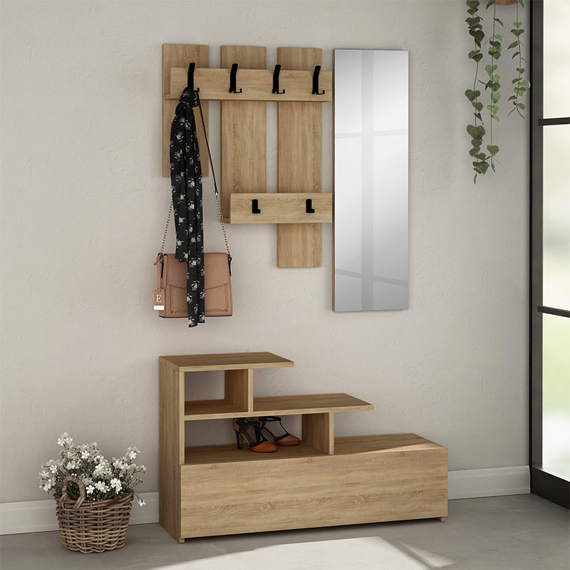 Έπιπλο εισόδου Vesty Megapap χρώμα sapphire oak 100x30x61εκ. Έπιπλο εισόδου Vesty Megapap χρώμα sapphire oak 100x30x61εκ.