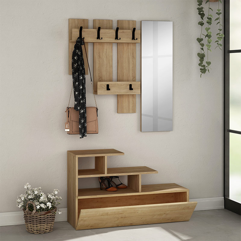 Έπιπλο εισόδου Vesty Megapap χρώμα sapphire oak 100x30x61εκ. Έπιπλο εισόδου Vesty Megapap χρώμα sapphire oak 100x30x61εκ.