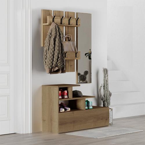 Έπιπλο εισόδου Vesty Megapap χρώμα ανοιχτό καρυδί 100x30x61εκ.