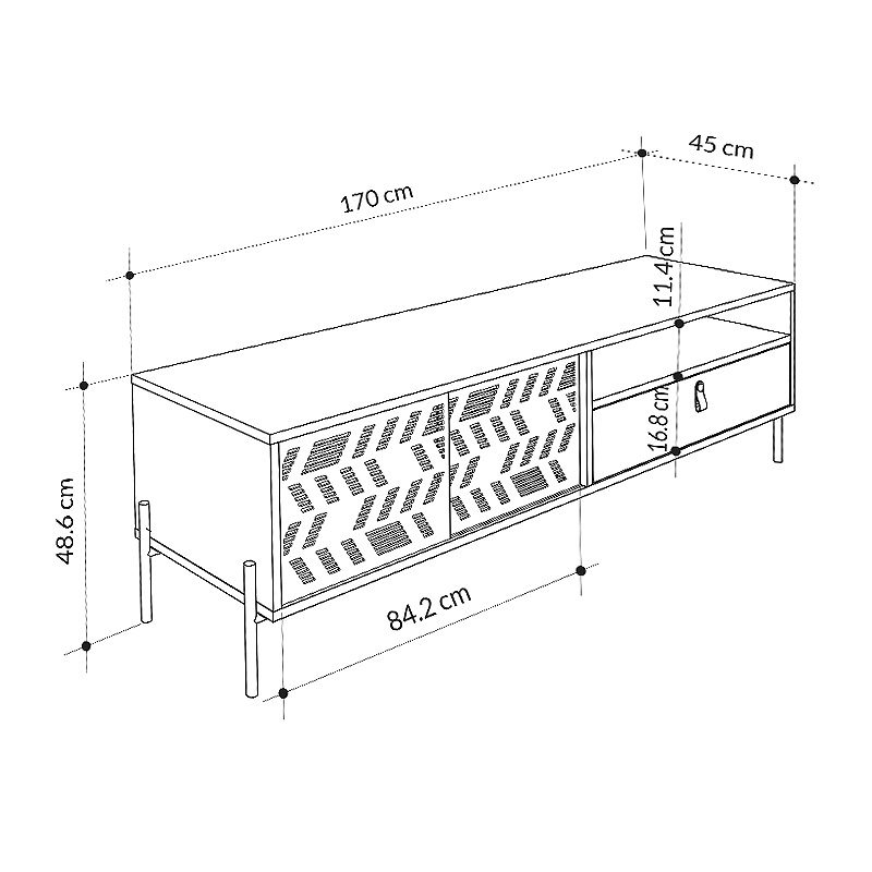 Έπιπλο τηλεόρασης Dionysos Megapap χρώμα sapphire oak 170x45x48,6εκ. Έπιπλο τηλεόρασης Dionysos Megapap χρώμα sapphire oak 170x45x48,6εκ.