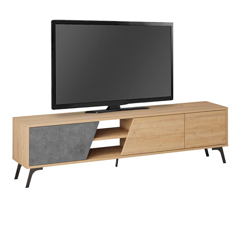 Έπιπλο τηλεόρασης Fiona Megapap χρώμα sapphire oak - γκρι ρετρό 180x35,6x48εκ. Έπιπλο τηλεόρασης Fiona Megapap χρώμα sapphire oak - γκρι ρετρό 180x35,6x48εκ.