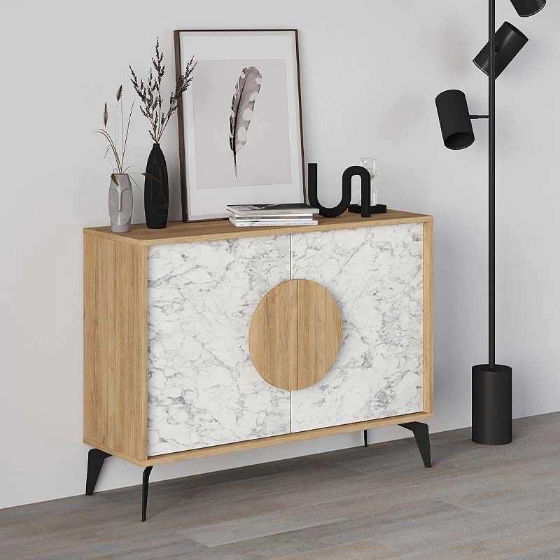Μπουφές Gora Megapap χρώμα sapphire oak - λευκό εφέ μαρμάρου 110x35,6x82εκ. Μπουφές Gora Megapap χρώμα sapphire oak - λευκό εφέ μαρμάρου 110x35,6x82εκ.