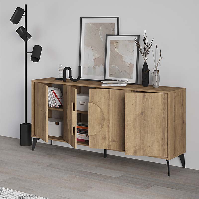 Μπουφές μελαμίνης Gora Megapap χρώμα ανοιχτό καφέ 180x35,6x82εκ. Μπουφές μελαμίνης Gora Megapap χρώμα ανοιχτό καφέ 180x35,6x82εκ.