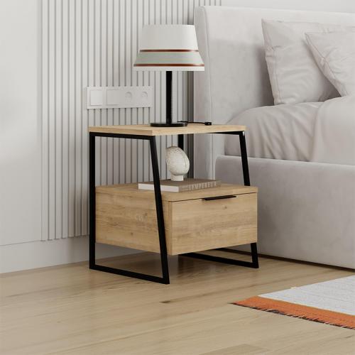 Κομοδίνο Pal Megapap χρώμα sapphire oak 45x40x50εκ.