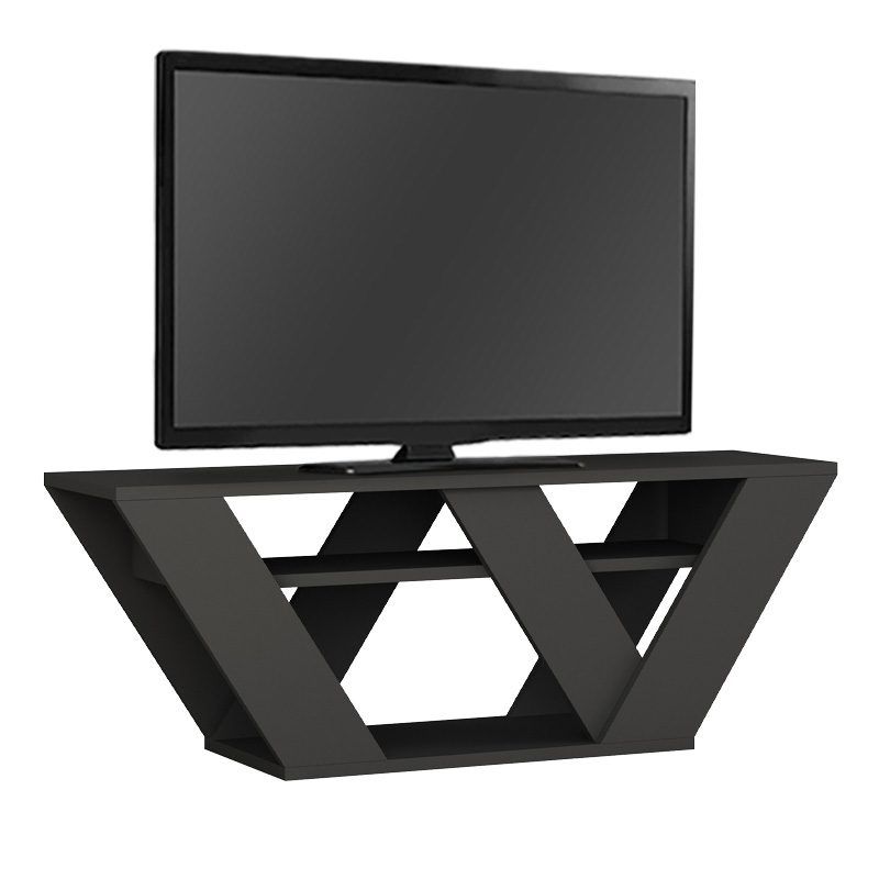 Έπιπλο τηλεόρασης Pipralla Megapap χρώμα ανθρακί 110x30x40εκ.