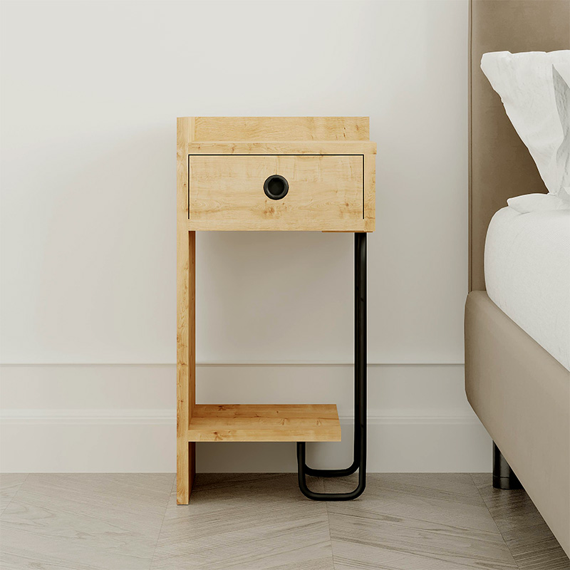 Κομοδίνο Sirius Megapap αριστερό χρώμα sapphire oak 32x30x61εκ. Κομοδίνο Sirius Megapap αριστερό χρώμα sapphire oak 32x30x61εκ.