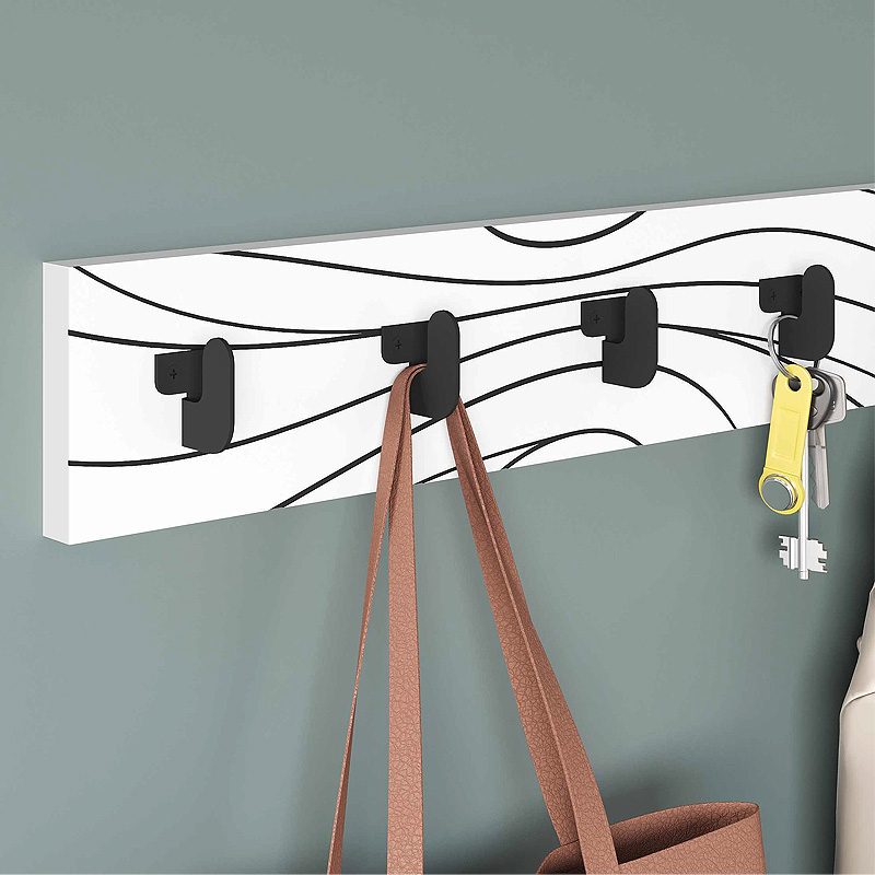 Κρεμάστρα τοίχου Flow Megapap χρώμα λευκό 63x1,8x9,8εκ.