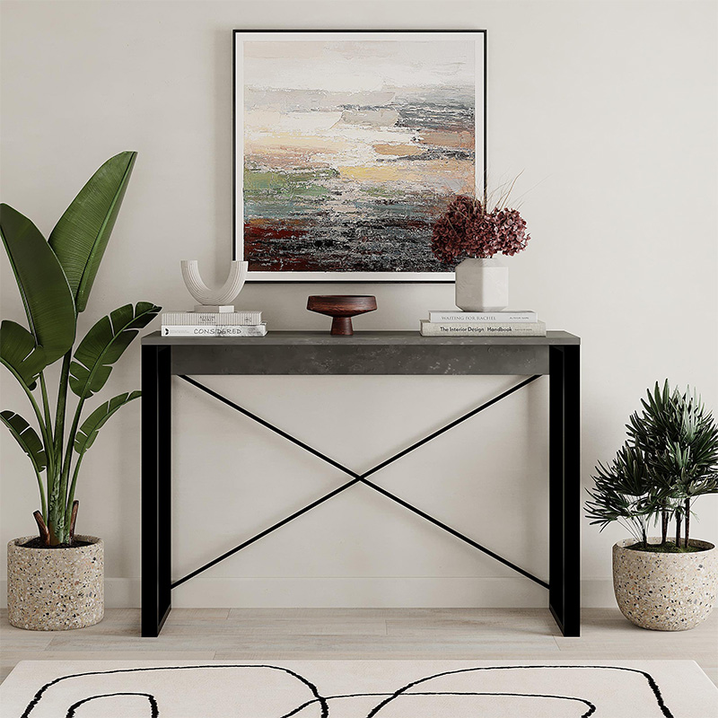 Κονσόλα Archie Megapap χρώμα γκρι ρετρό - μαύρο 110x35x75εκ. Κονσόλα Archie Megapap χρώμα γκρι ρετρό - μαύρο 110x35x75εκ.