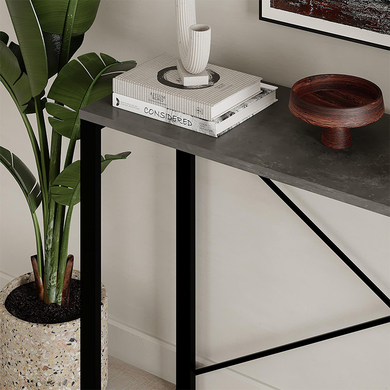 Κονσόλα Archie Megapap χρώμα γκρι ρετρό - μαύρο 110x35x75εκ. Κονσόλα Archie Megapap χρώμα γκρι ρετρό - μαύρο 110x35x75εκ.