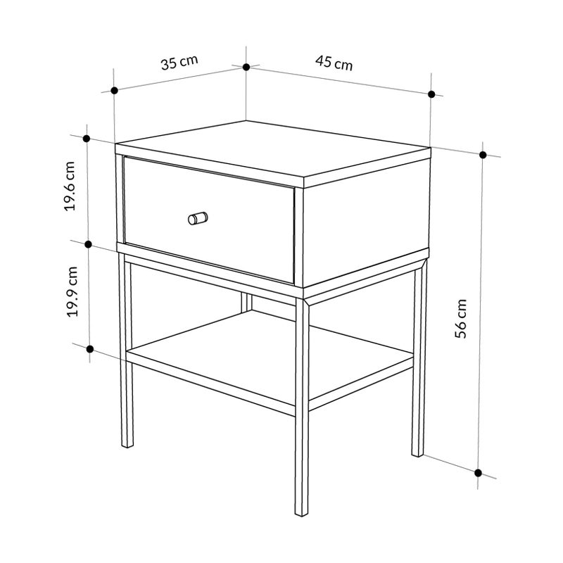 Κομοδίνο Lisa Megapap χρώμα saphhire oak 45x35x56εκ. Κομοδίνο Lisa Megapap χρώμα saphhire oak 45x35x56εκ.