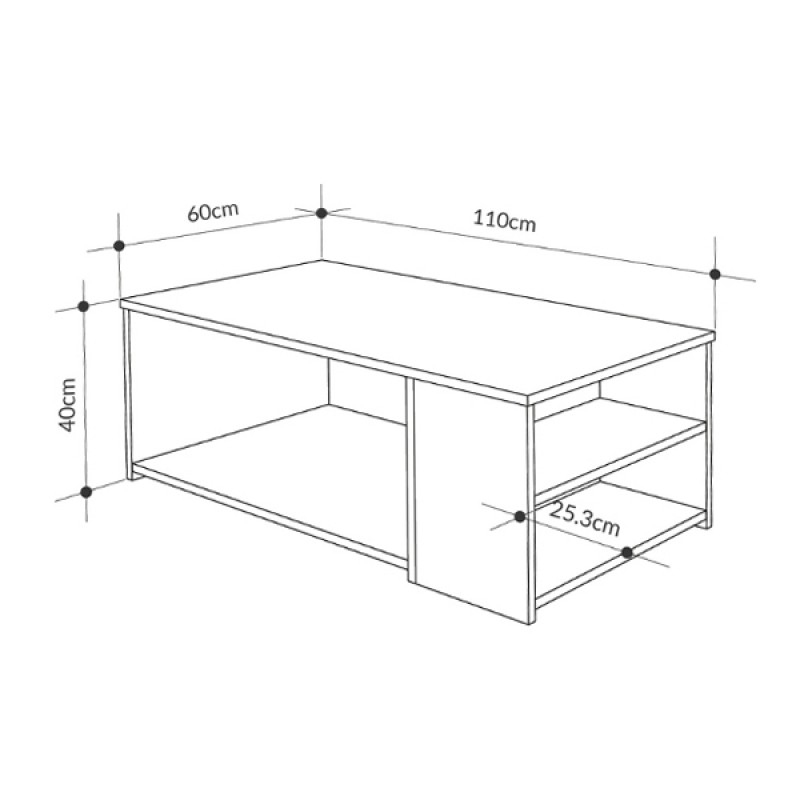 Τραπεζάκι σαλονιού Berg Megapap χρώμα γκρι ρετρό 110x60x40εκ. Τραπεζάκι σαλονιού Berg Megapap χρώμα γκρι ρετρό 110x60x40εκ.