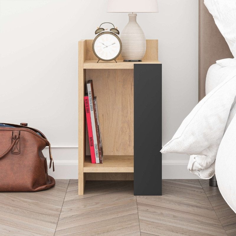 Κομοδίνο Elos Megapap χρώμα saphhire oak - silky black 30x31,7x55εκ. Κομοδίνο Elos Megapap χρώμα saphhire oak - silky black 30x31,7x55εκ.