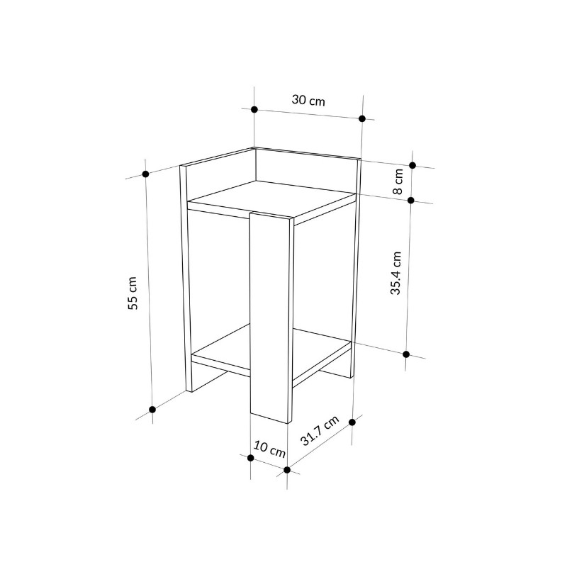 Κομοδίνο Elos Megapap χρώμα λευκό - saphhire oak 30x31,7x55εκ. Κομοδίνο Elos Megapap χρώμα λευκό - saphhire oak 30x31,7x55εκ.