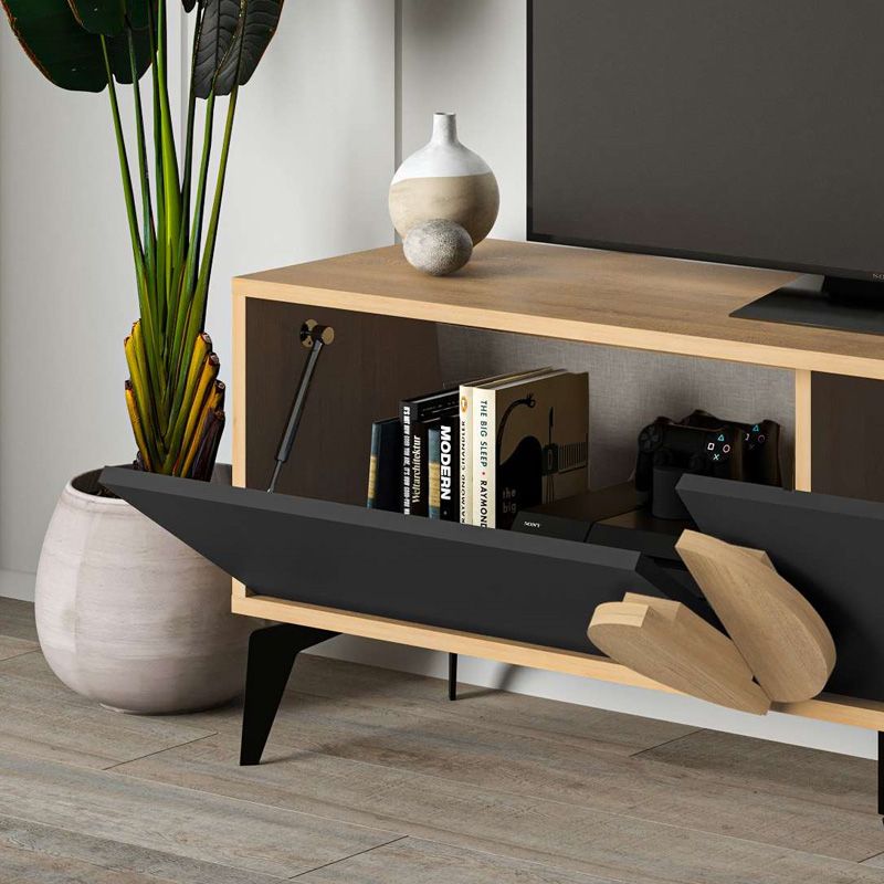 Έπιπλο τηλεόρασης Gora Megapap χρώμα sapphire oak - silky black 140x35,6x51εκ. Έπιπλο τηλεόρασης Gora Megapap χρώμα sapphire oak - silky black 140x35,6x51εκ.
