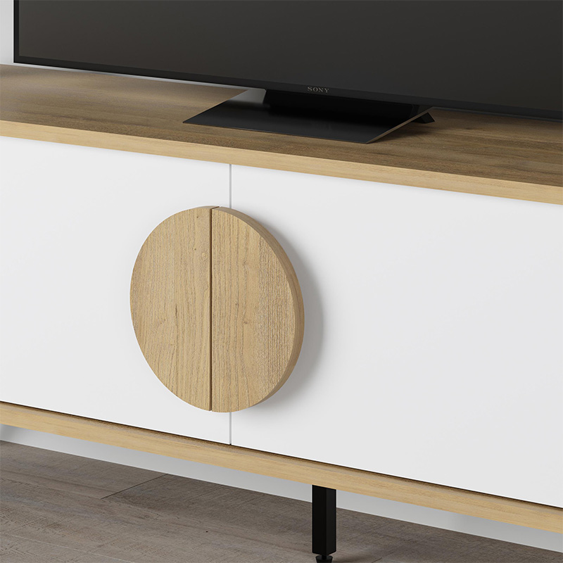 Έπιπλο τηλεόρασης Gora Megapap χρώμα sapphire oak - λευκό 140x35,6x51εκ. Έπιπλο τηλεόρασης Gora Megapap χρώμα sapphire oak - λευκό 140x35,6x51εκ.