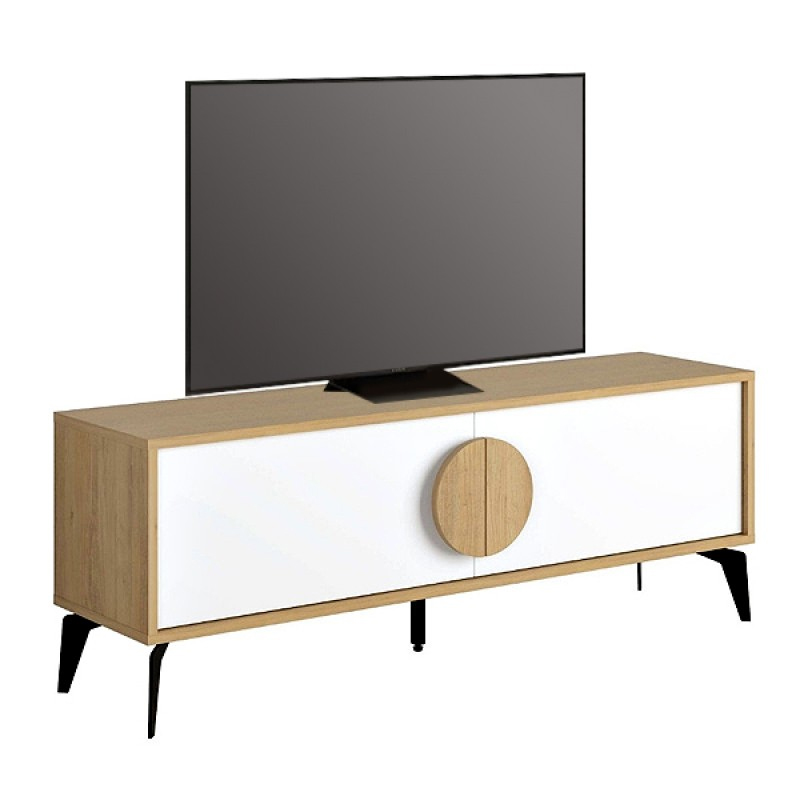 Έπιπλο τηλεόρασης Gora Megapap χρώμα sapphire oak - λευκό 140x35,6x51εκ. Έπιπλο τηλεόρασης Gora Megapap χρώμα sapphire oak - λευκό 140x35,6x51εκ.