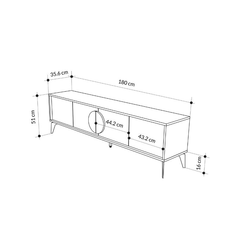 Έπιπλο τηλεόρασης Gora Megapap χρώμα sapphire oak - λευκό 180x35,6x51εκ. Έπιπλο τηλεόρασης Gora Megapap χρώμα sapphire oak - λευκό 180x35,6x51εκ.