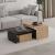 Τραπεζάκι σαλονιού σετ 3 τμχ. Kanta Megapap χρώμα sapphire oak - silky black 80x50x40,5εκ.