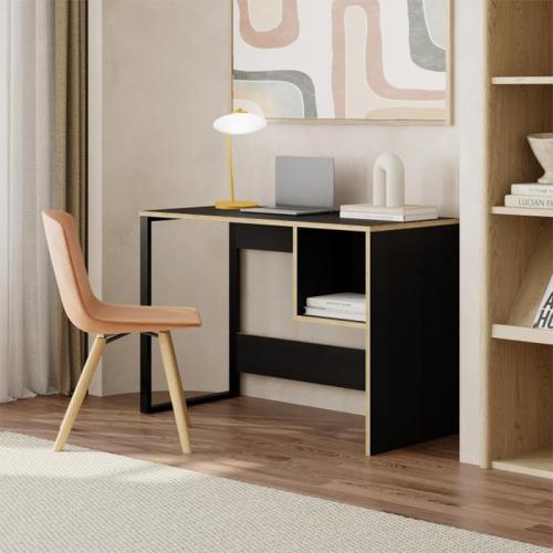 Γραφείο εργασίας Cubo Megapap χρώμα black wood 110x50x75εκ.