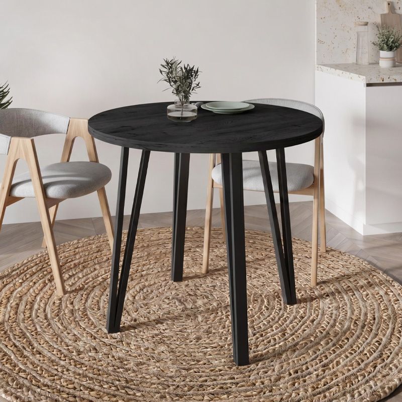 Τραπέζι Xana Megapap χρώμα black wood Ø90x77,5εκ. Τραπέζι Xana Megapap χρώμα black wood Ø90x77,5εκ.