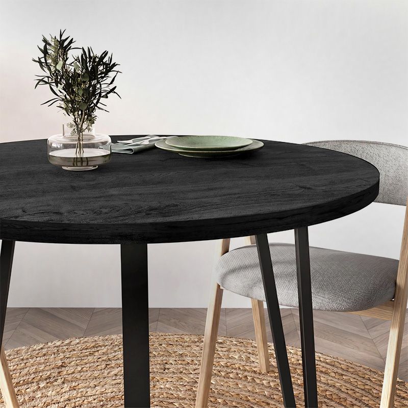 Τραπέζι Xana Megapap χρώμα black wood Ø90x77,5εκ. Τραπέζι Xana Megapap χρώμα black wood Ø90x77,5εκ.