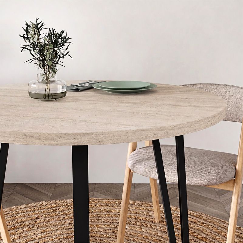 Τραπέζι Xana Megapap χρώμα travertine Ø90x77,5εκ. Τραπέζι Xana Megapap χρώμα travertine Ø90x77,5εκ.