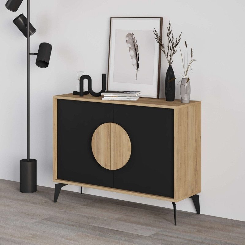 Μπουφές Gora Megapap χρώμα sapphire oak - silky black 110x40x82εκ. Μπουφές Gora Megapap χρώμα sapphire oak - silky black 110x40x82εκ.