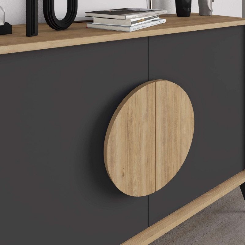 Μπουφές Gora Megapap χρώμα sapphire oak - silky black 110x40x82εκ. Μπουφές Gora Megapap χρώμα sapphire oak - silky black 110x40x82εκ.