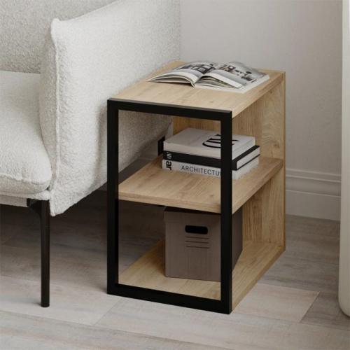Τραπεζάκι βοηθητικό - Κομοδίνο Echo Megapap χρώμα sapphire oak 30x42x45εκ.