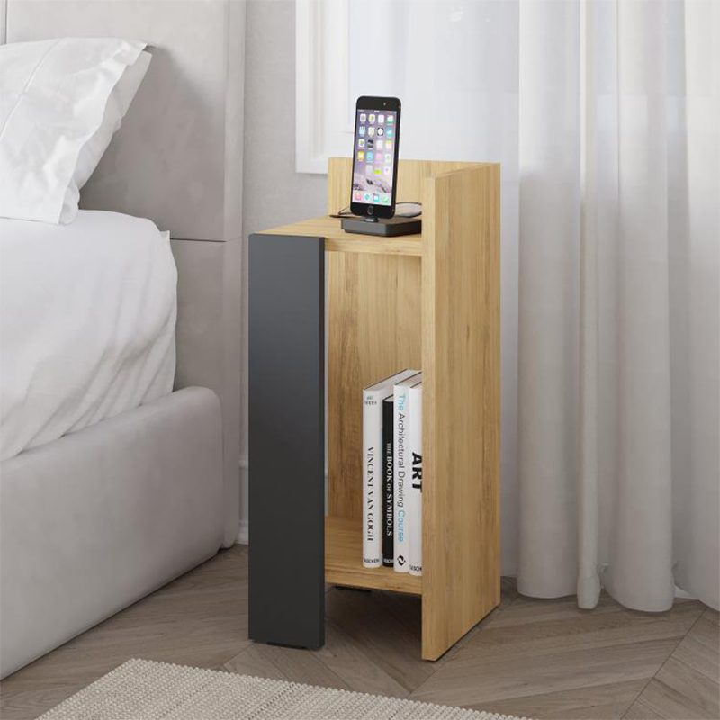 Κομοδίνο Elos Megapap δεξί χρώμα sapphire oak - ανθρακί 25x27x60εκ. Κομοδίνο Elos Megapap δεξί χρώμα sapphire oak - ανθρακί 25x27x60εκ.
