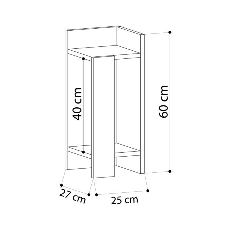 Κομοδίνο Elos Megapap δεξί χρώμα sapphire oak - ανθρακί 25x27x60εκ. Κομοδίνο Elos Megapap δεξί χρώμα sapphire oak - ανθρακί 25x27x60εκ.