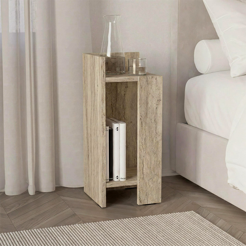 Κομοδίνο Elos Megapap αριστερό χρώμα travertine 25x27x60εκ.
