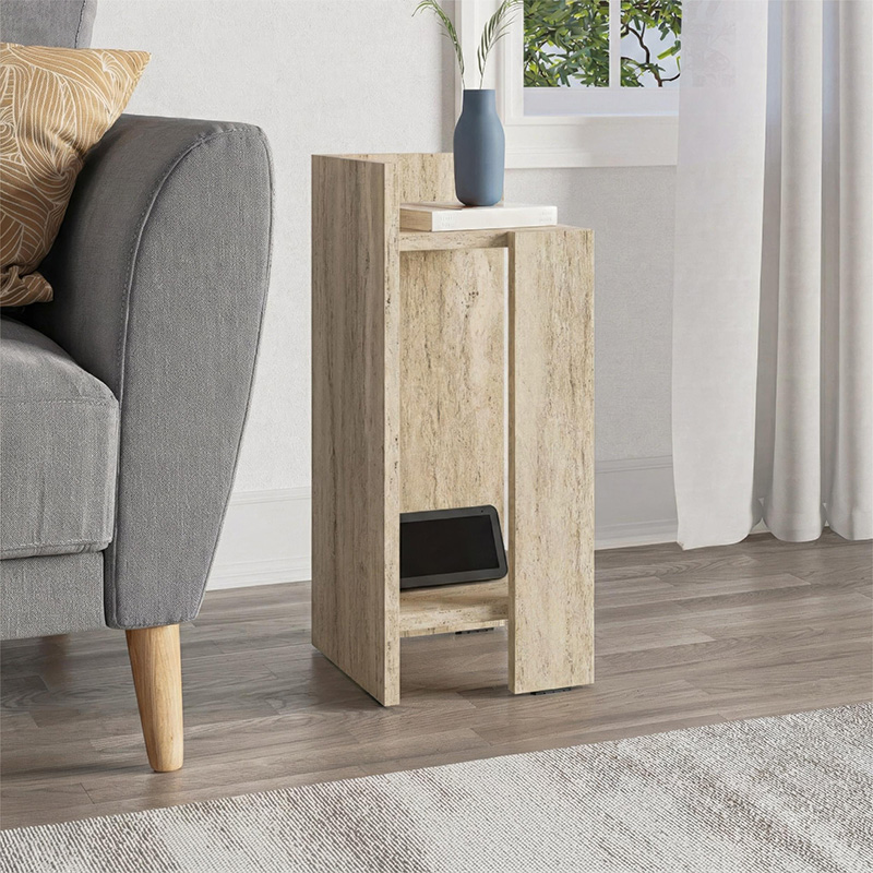 Κομοδίνο Elos Megapap αριστερό χρώμα travertine 25x27x60εκ.