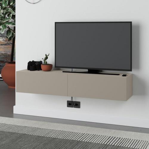 Έπιπλο τηλεόρασης επιτοίχιο Francy Megapap χρώμα sandstone 135x31,7x25εκ.