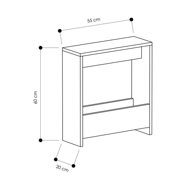 Τραπεζάκι βοηθητικό Simpi Megapap χρώμα λευκό 55x20x60εκ. Τραπεζάκι βοηθητικό Simpi Megapap χρώμα λευκό 55x20x60εκ.
